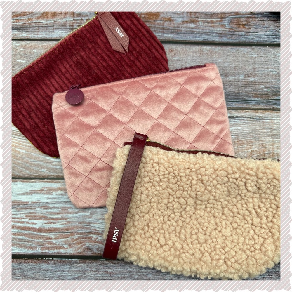 IPSY Set of 3 cosmetic makeup zipper bags NEW!